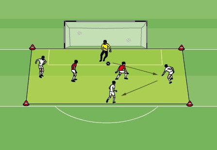 4 gegen 2 im Torraum